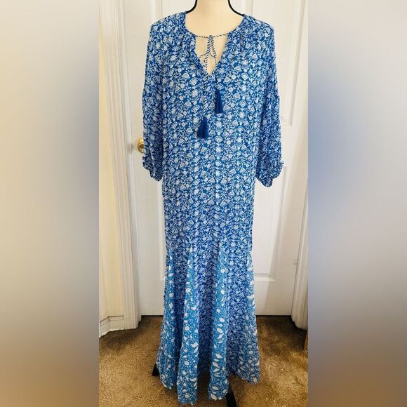 ZARA BOHO DOTTED MESH PRINTED MIDI DRESS - Picture 6 of 7